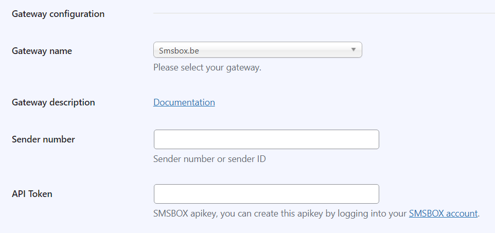 SMSBOX WP-SMS plugin configuratie in WordPress